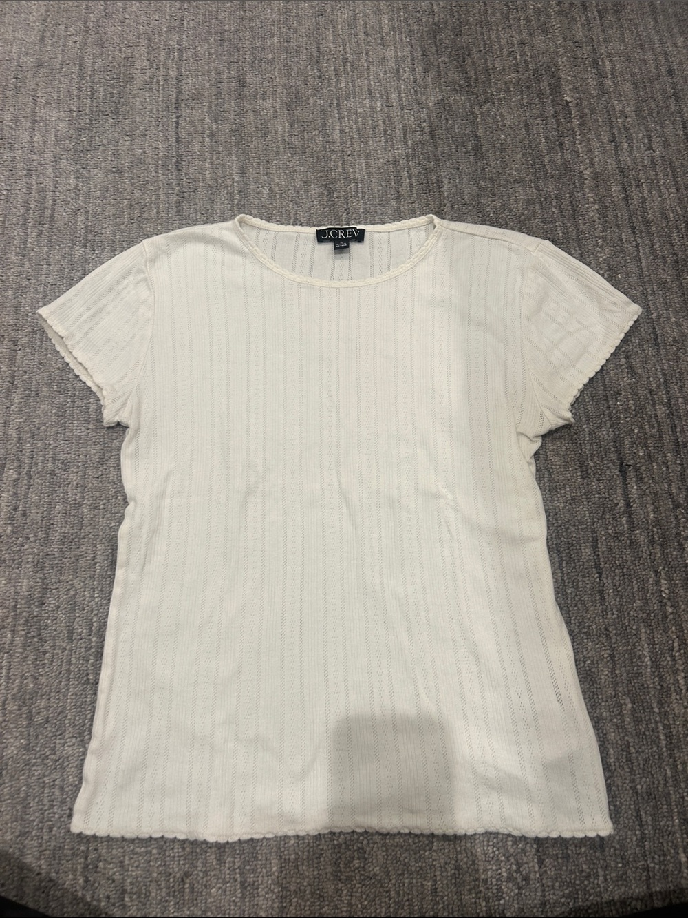 J.Crew Cream Short Sleeve Rib Knit Tee size medium